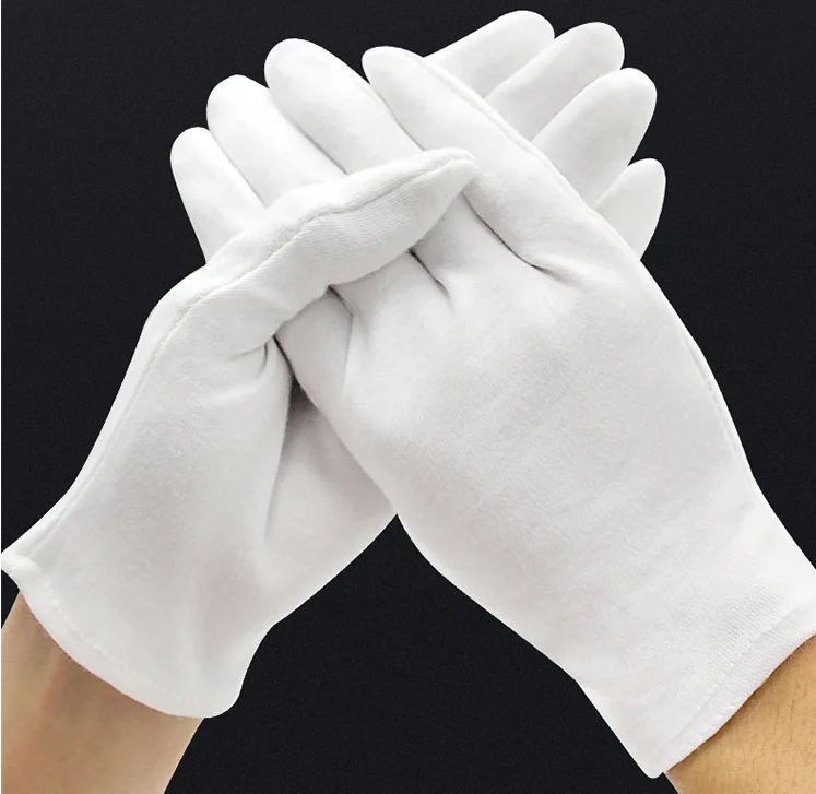 1 Pairs Full Finger Men Women Etiquette Cotton Gloves Waiters/Drivers/Jewelry/Workers Mittens Sweat Absorption Gloves cotton gloves