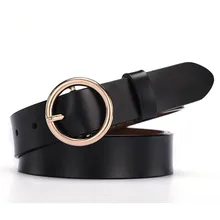 

Leather Belts for Women Fashion Jeans Classic Retro Simple Round Buckle Female pin new Denim dress Sword goth Luxury punk gothic
