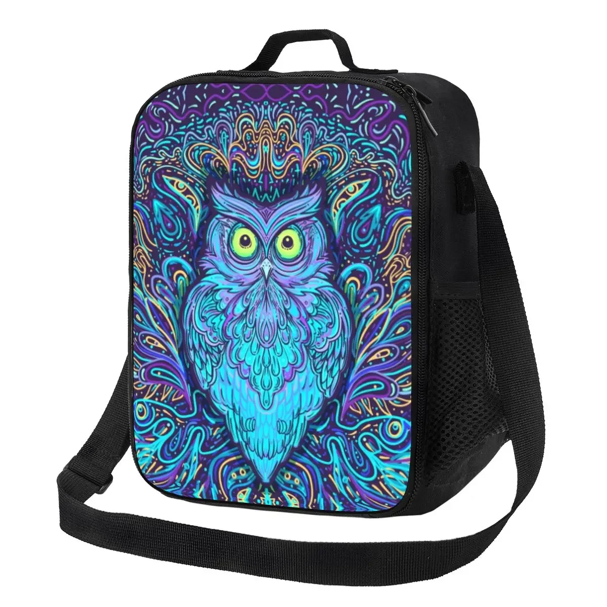 

Owl Mandala Thermal Insulated Lunch Bag Women Animal Portable Lunch Tote for Work School Travel Multifunction Bento Food Box