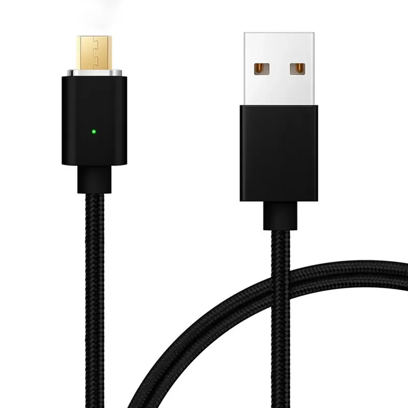Micro USB Magnetic Charging Cable Nylon Weave Gold Plated Plug Magnetic Connector For Xiaomi For HUAWEI Android Smart Phone