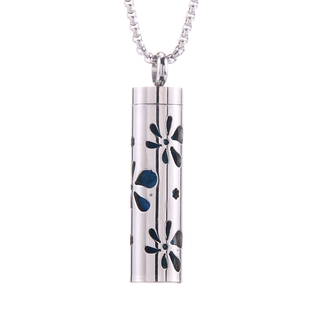Aromatherapy Diffuser Necklace - Stainless Steel Open Locket with Essential Oil Scent