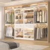 5FT Wood Closet Organizer System with Storage Drawer and Adjustable Shelves Modern Walk In Closet Rack 4