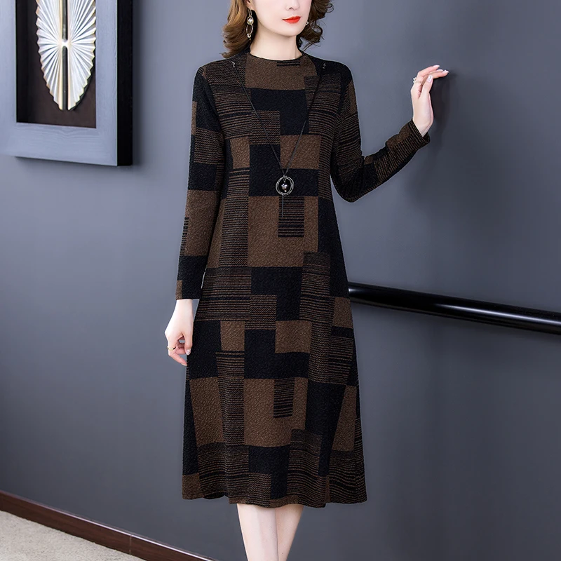 【新品】Her lip to Plaid Jacquard Knit Dress Her lip to Plaid Jacquard Knit Dress S