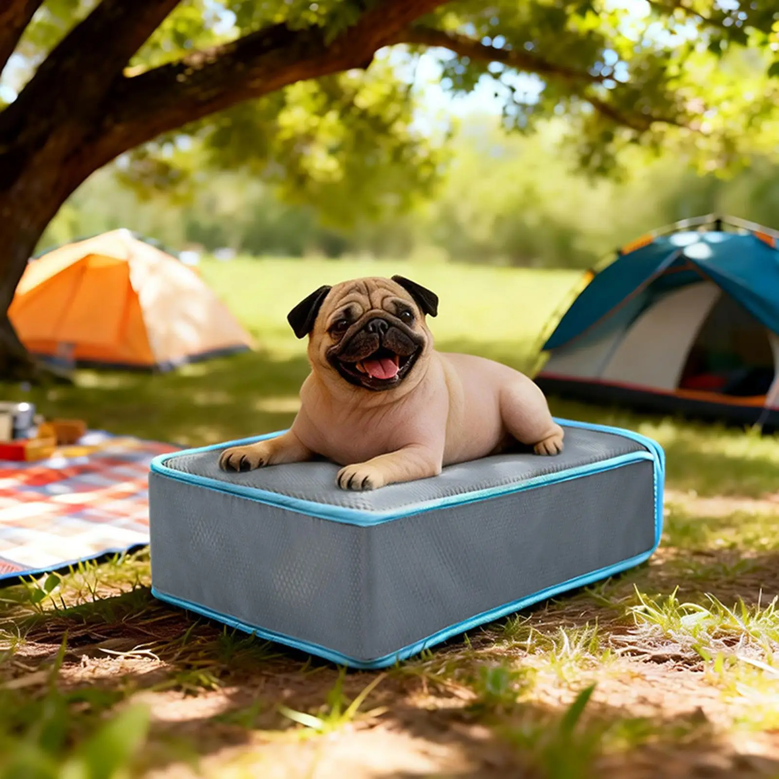 Tapete Refrescante para Cães 51,5x38x14cm Lavável com 5 Bolsas de Gelo, Ideal para Cães e Gatos, Perfeito para Uso Interno e Externo no Verão e Viagens._voghion.com