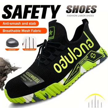 Scarpe antinfortunistiche protettive con punta in acciaio Scarpe da lavoro antiforatura da uomo Scarpe industriali traspiranti Stivali antinfortunistici da lavoro indistruttibili