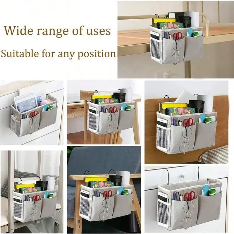Storage Bag 1pc Portable Essential Hanging Storage Bag Dormitory Bedside Storage Basket Multifunctional Canvas Basket