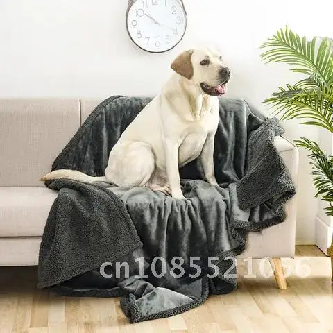 

Pet Blanket Waterproof Liquid Pee Proof Dog Blanket for Sofa Bed Couch, Reversible Sherpa Fleece Furniture Protector Cover