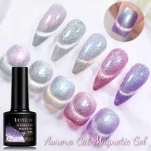 LILYCUTE Glitter Sparkling Laser Gel Nail Polish Purple Auroras Effect Summer Colors High Saturation Nail Art Spar Gel Varnish