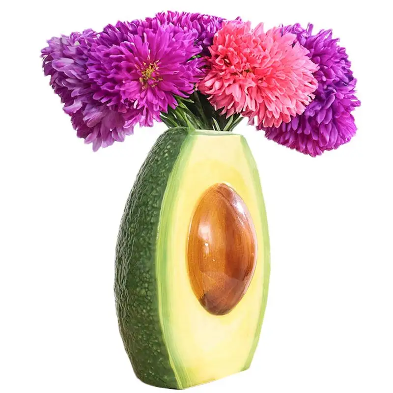 

Avocado-Shaped Ceramic Vase Elegant Floral Decor For Living Room Sturdy Design Flower Simulation Home Desktop Offices Decor