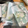 100% Real Silk Scarf Women Design Square Small Luxury Brand Handkerchiefs Hair Ribbon Headband Neckerchief Female Bandana 2024 2