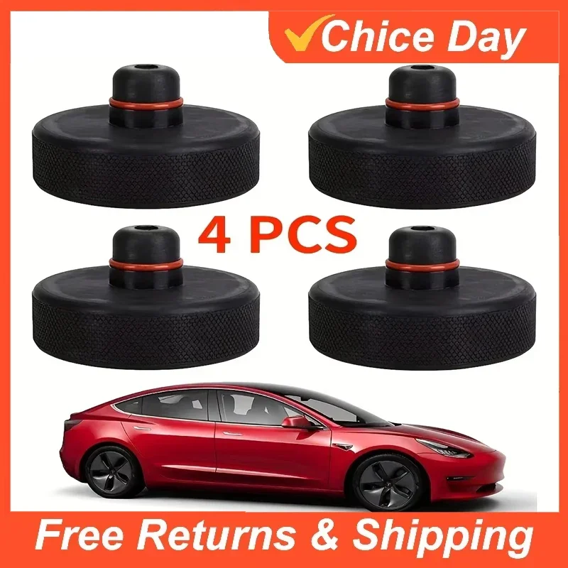 4/1pcs Jack Pads for Tesla Durable Rubber Lifting Pucks for Model 3/S/X/Y 2013-2024 Protects Battery Chassis Easy Install By