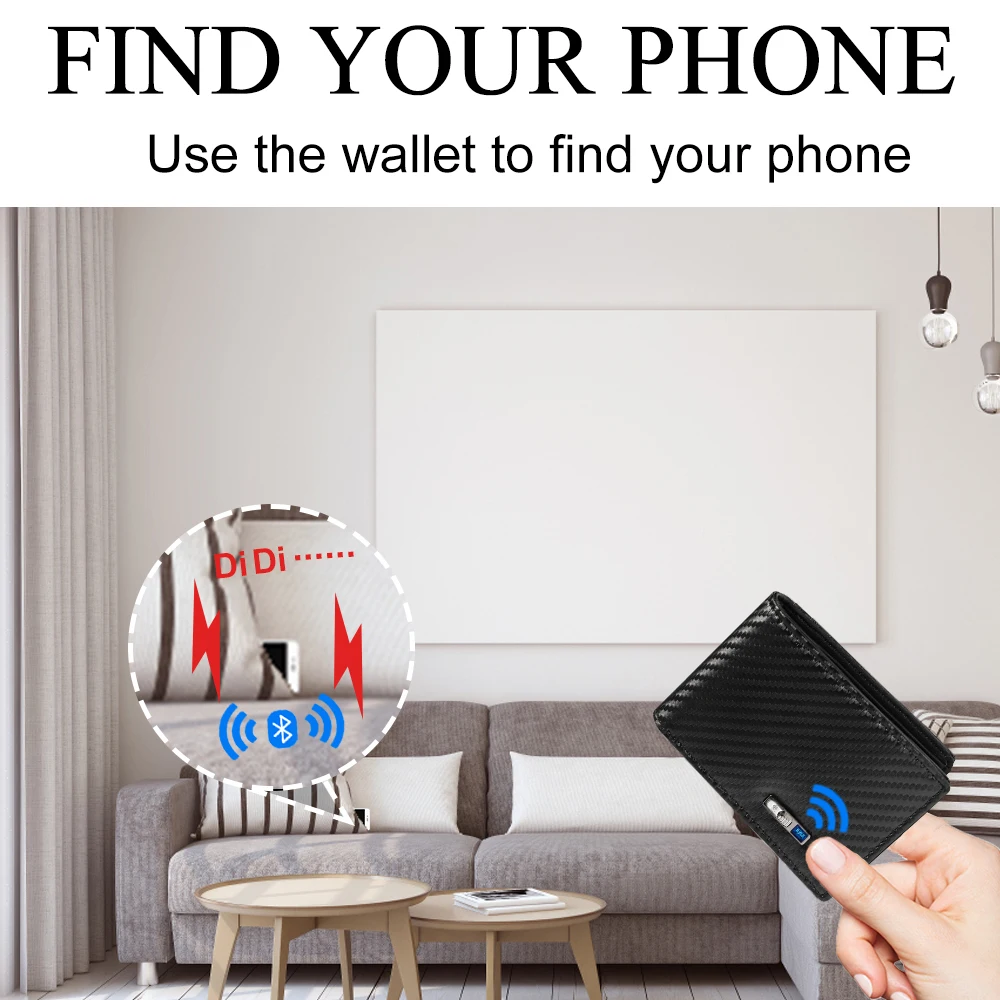 Wallet GPS Card Holder Wallet for Men Smart Card Holder  Wallet for Men With Tracking Device  FindMy for Android, Best Men  Gift 4