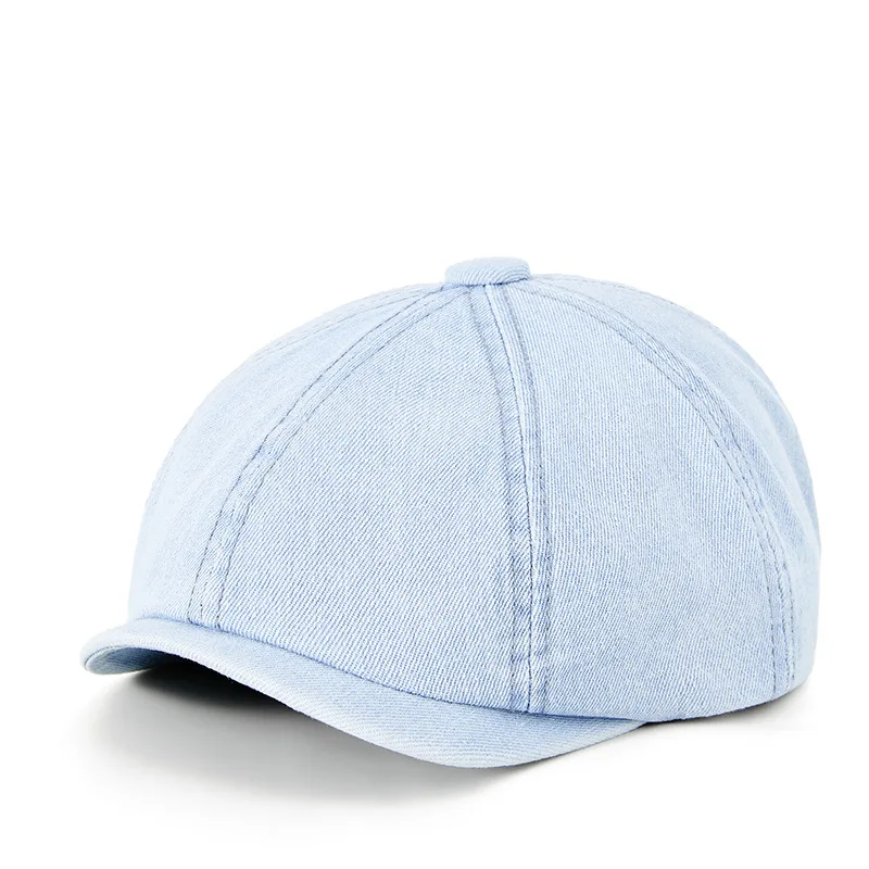 Denim Octagonal Hat Lady Cotton Beret Dad Ivy Cap Man Casual Newsboy Caps