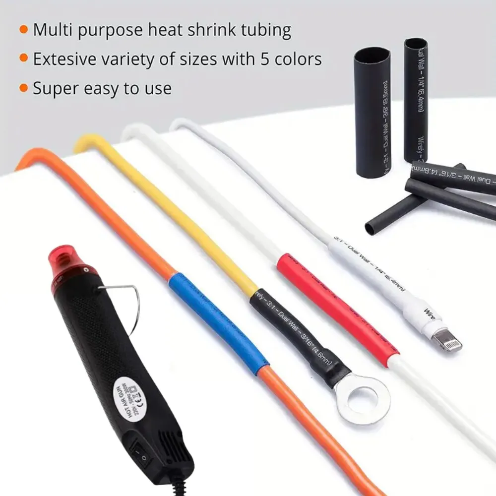 Mini Heat Gun + Heat Shrink Tubing Kit,300W 392°F Heat Gun for Shrink  Tubing,Shrink Wrapping,Wire Connectors,Cable and Wire Shrink Wrap,Crafts  Candle