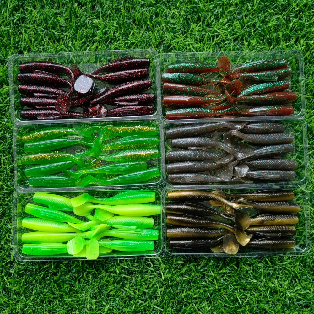 10 stücke Angeln Locken Weiche 55mm 1,65g 65mm 2,65g TPR Kunststoff Köder Swimbait Jigging locken Künstliche Köder Schwimmenden Verrückte Weiche Wurm