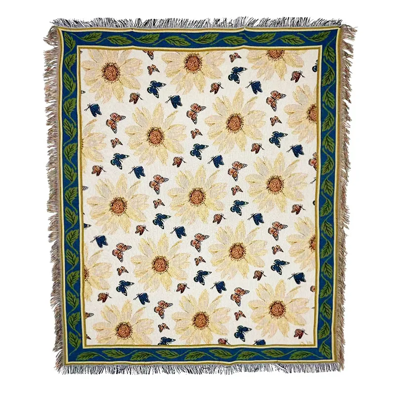 

Woven Picnic Blanket Outdoor Camping Mat Sofa Cover Modern Simple Multifunctional Thread Blanket For Beds Bohemian Tapestry