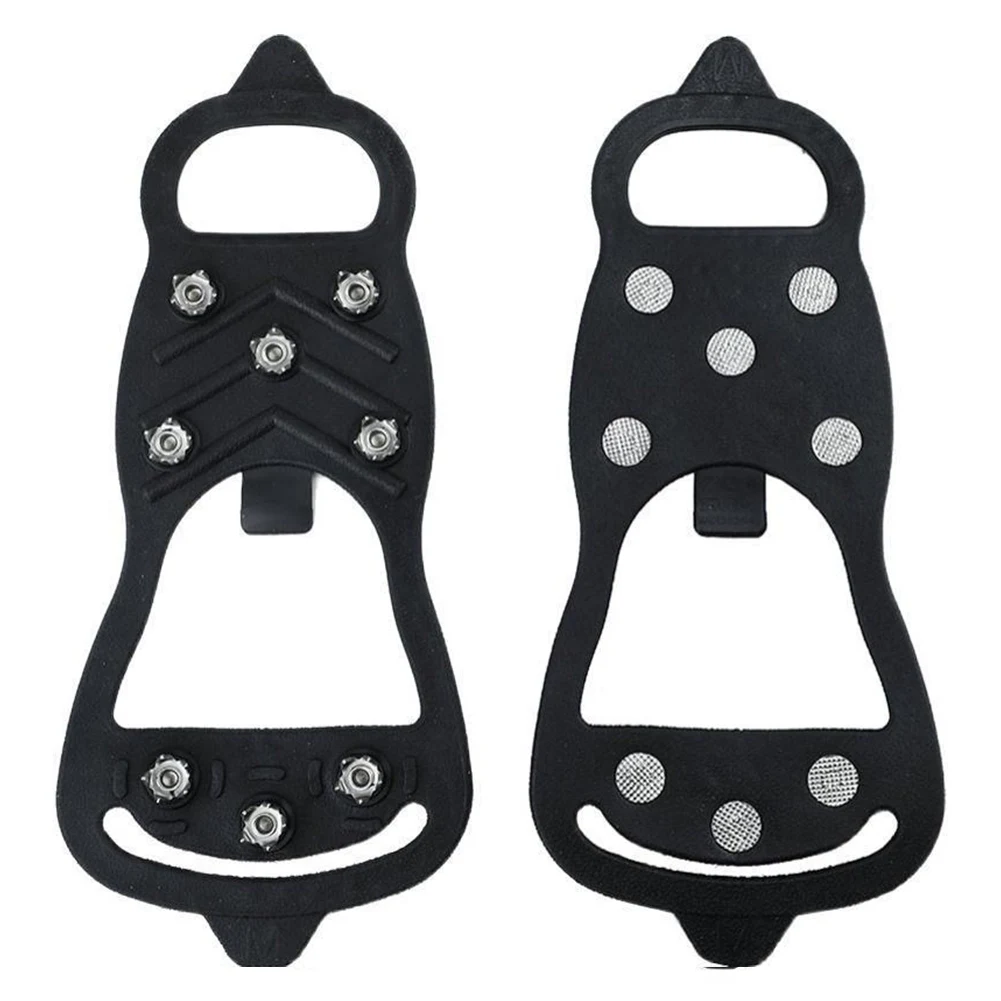 Winter Ice Cleats Snow Grippers Black TPR Manganese Steel