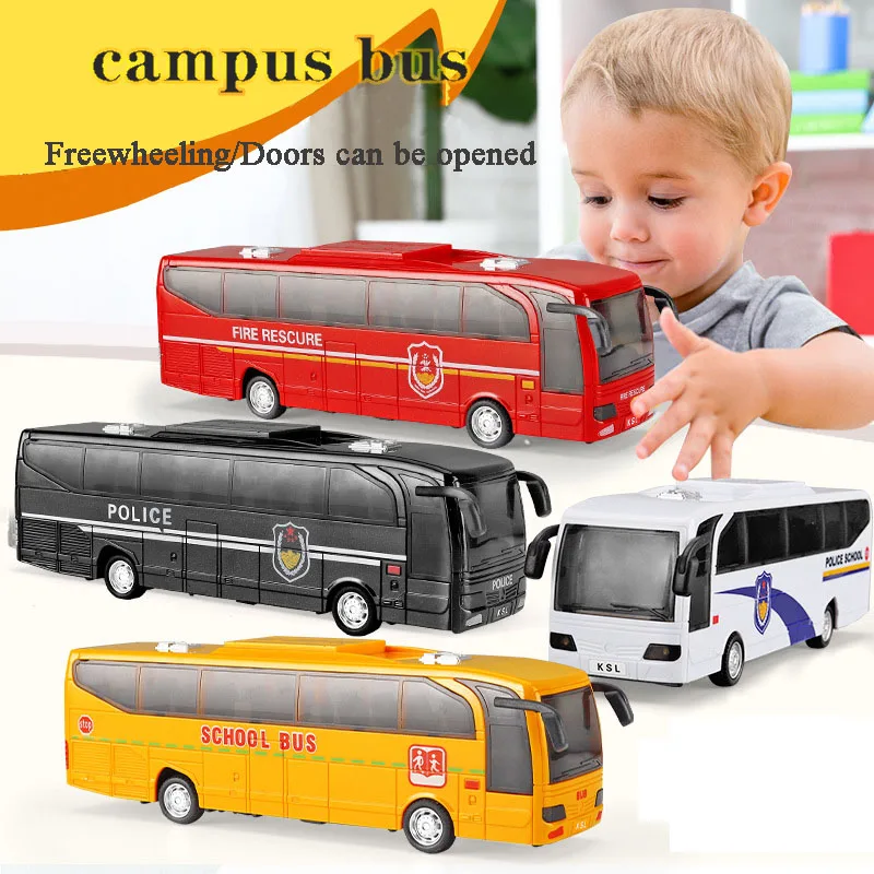 Car Model Kids Toys Simulation Bus with Light Music Inertial Vehicle Pull Back Cars Car Collection Educational Toy Children Gift children s oversized inertial engineering vehicle dump truck cement truck with lighting music mixing loadable model kid toy gift