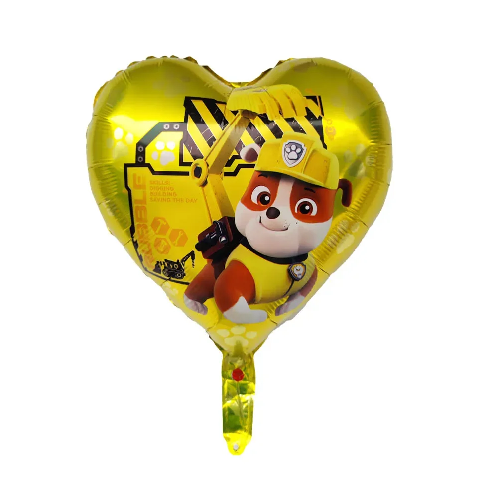 10/50 Stück Paw Patrol Ballon Rund Herz Cartoon Hund Aluminiumfolienballon Kindergeburtstag Party Dekoration Helium Globos – Detail 3