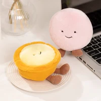 Dessert Egg Tart Macaron Plush Toy Stuffed Smiling Face Food Pillow with Legs Small Party Prop Decor Present 1