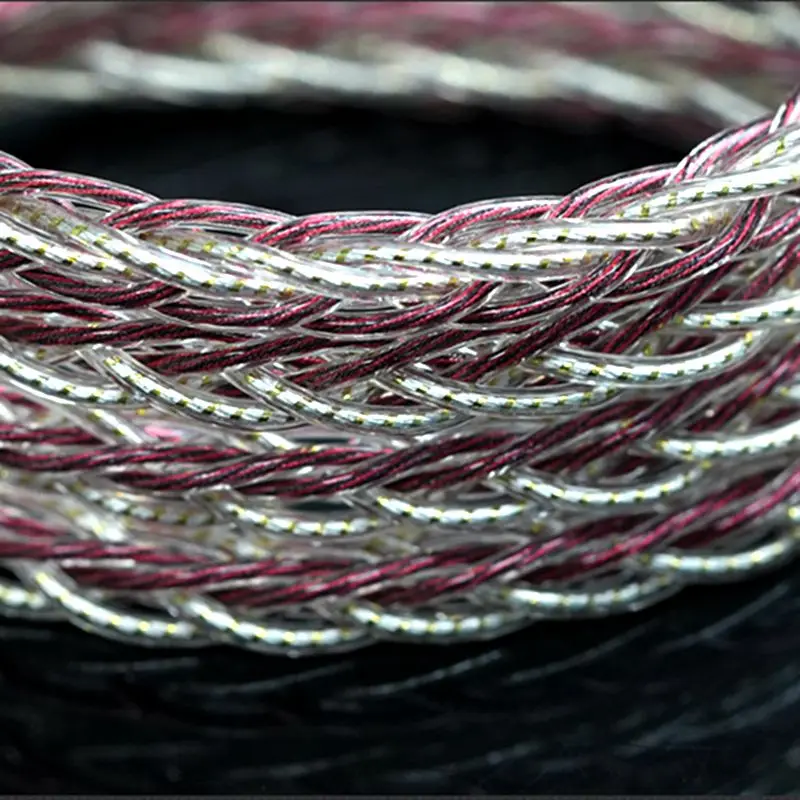 XINHS S14 8-adriges 7N Einkristall-Kupfer+22K Goldfolie Hochreine Silber-Palladium-Legierung Hybrid-Kopfhörer HIFI Upgrade-Kabel