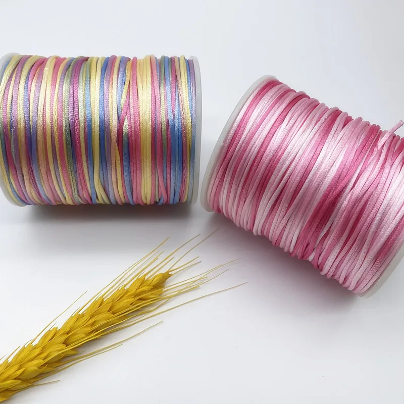 Nylon String 1.0mm 2.0mm Chinese Knot Tassel Satin Rope Bracelet Woven String DIY Necklace Bracelets Cord