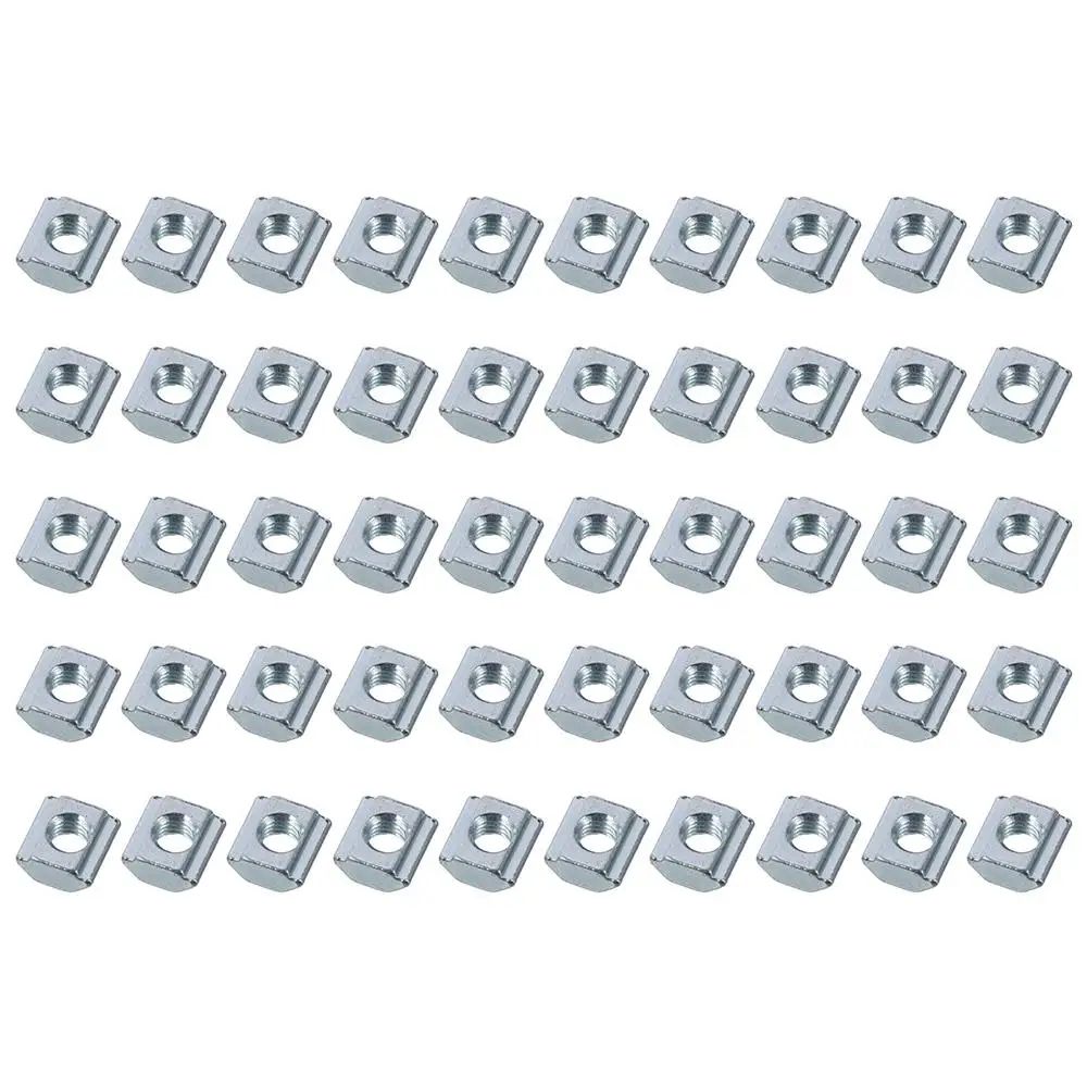 50Pcs Zinc Plated T Nuts Smooth Carbon Steel M5 M6 T Slot Bolts Sliding T Nuts