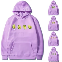 

Hoodie Pullover Sweatshirts Men Women Harajuku 2022 Avocado Print Casual Loose Fashion Long Sleeve Tops Clothes Trend Streetwear