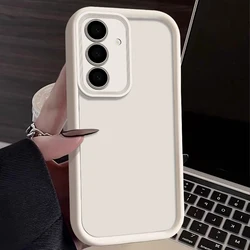 Premium Soft Silicone TPU Back Cover - Enhanced Protection Phone Case - Galaxy S23 Ultra (Beige White)