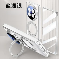 Clear High - Quality Magnetic Ring Holder Phone Case - Anti - Fall Design for VIVO X Fold6 (WHITE)