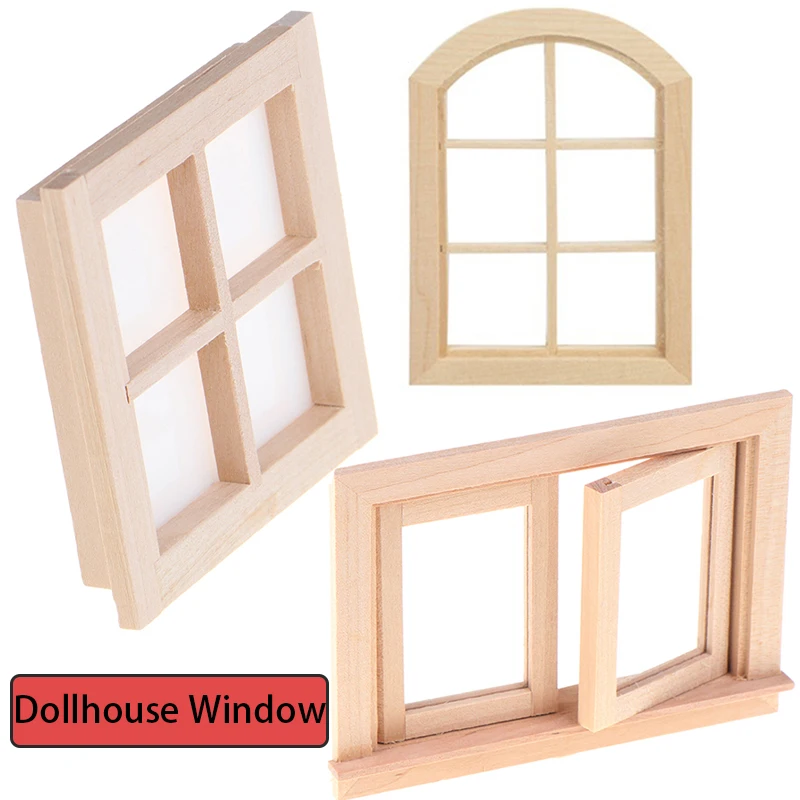 1pcs DIY Double Window 1/12 Dollhouse Furniture Doll House Window ...