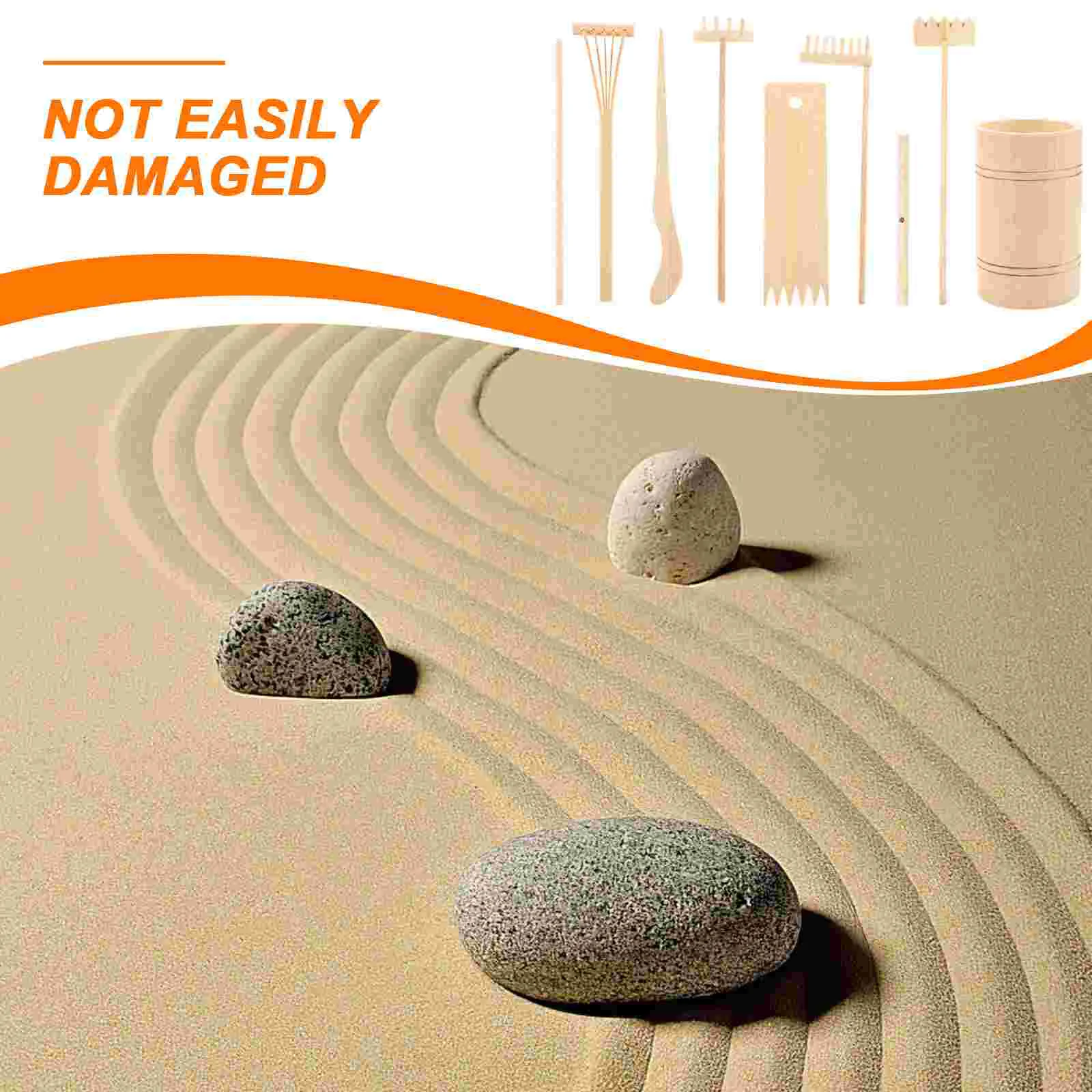 Zen Tool Set Sand Tools Garden Accessories Rake Miniature for Sandbox Decoration 4