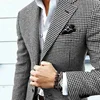 Slim Fit Men's Blazer Houndstooth Casual Italian Style Man Suit Jacket Notched Lapel 1 Pc Check Wedding Coat for Prom Party 2024 2