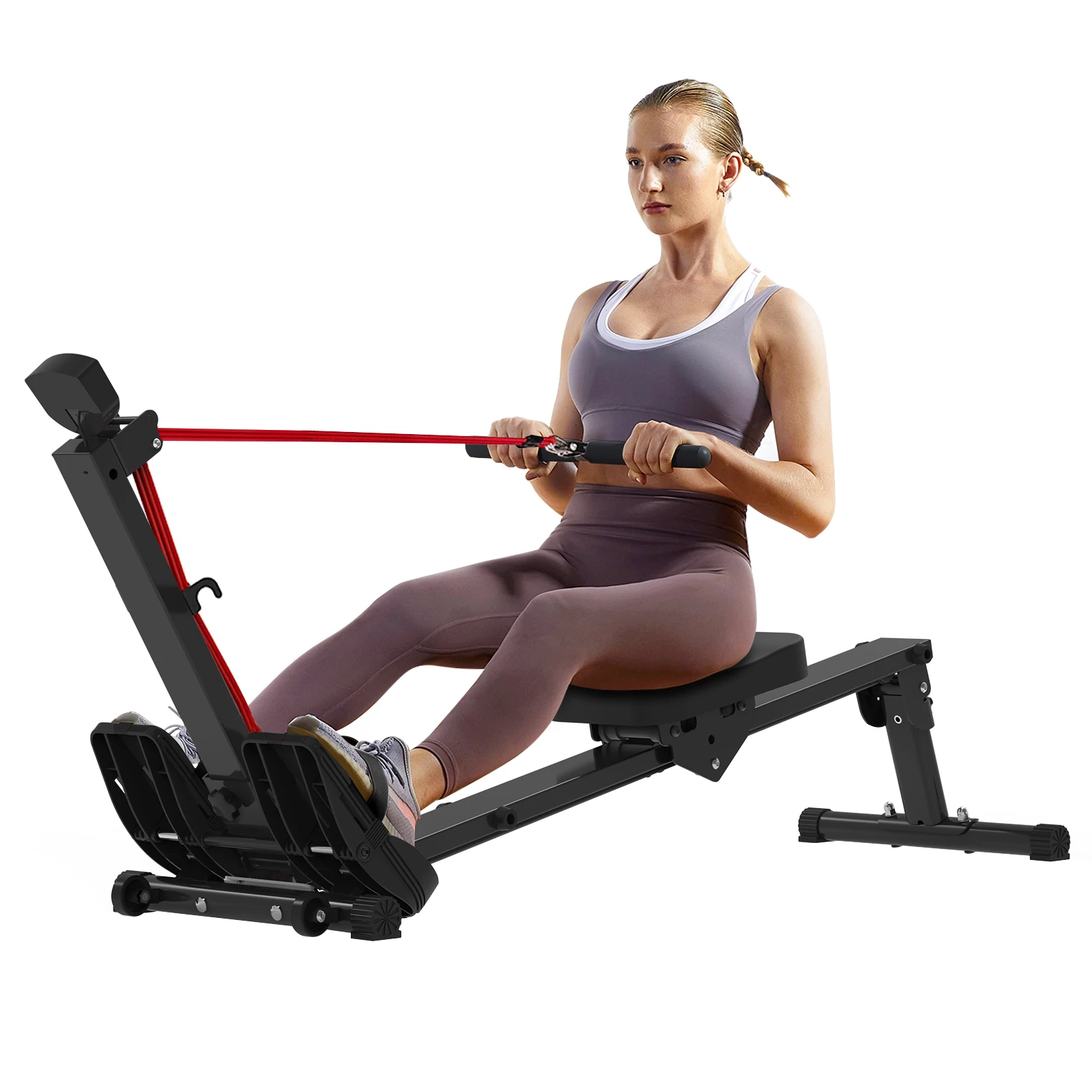 Portable Rower Home Use Fitness Equipment Cardio Sports Exercise Machine Seated Indoor Rowing Machine