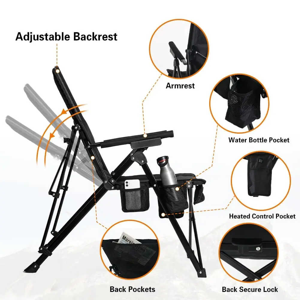 ANTARCTICA GEAR Heated Camping Chair with 12V 16000mAh Battery Pack, Heated Portable Chair, Perfect for Camping, Outdoor Sports 4