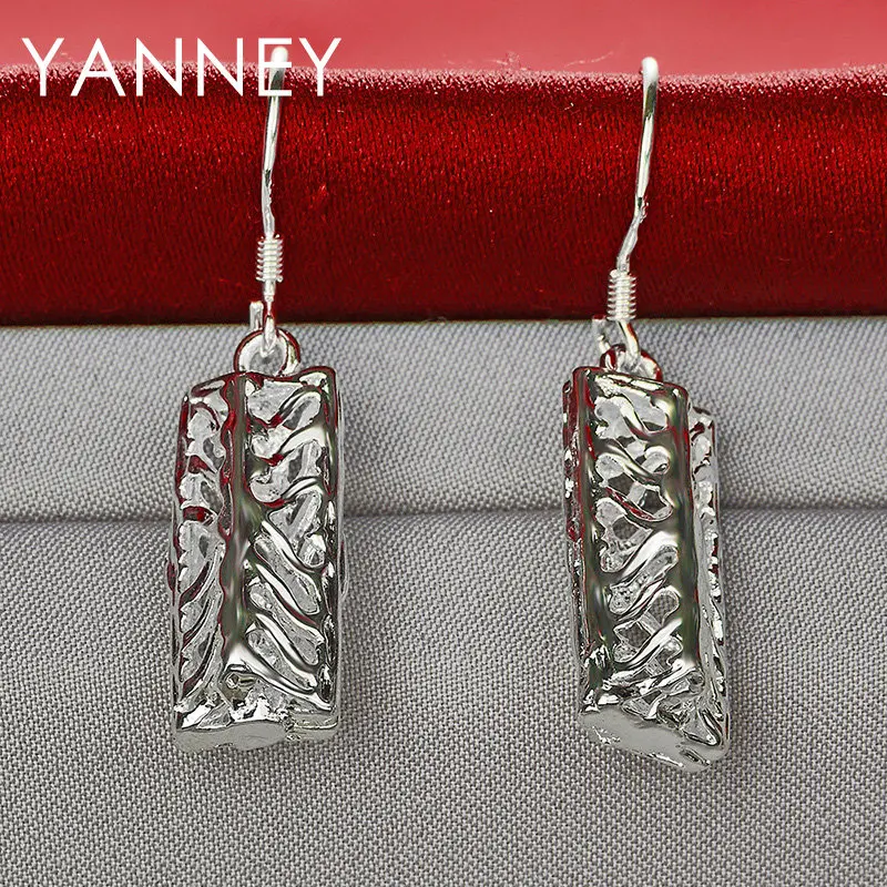 Charm Women 925 Sterling Silver Exquisite Geometric Earrings For Fashion Temperament Wedding Party Jewelry Earrings