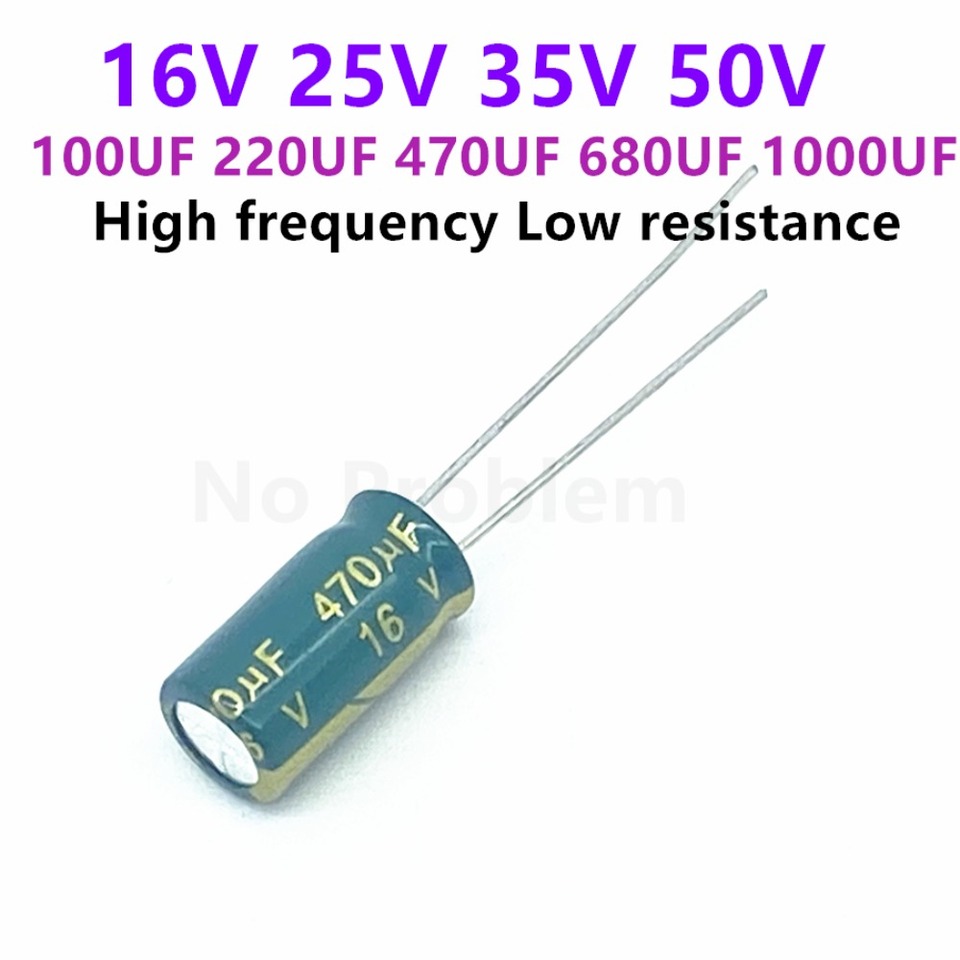 10V 16V 25V 35V 50V 63V 220UF 470UF 1000UF 2200UF High Frequency Low ESR Aluminum Capacitor 20% High Frequency Electrolytic