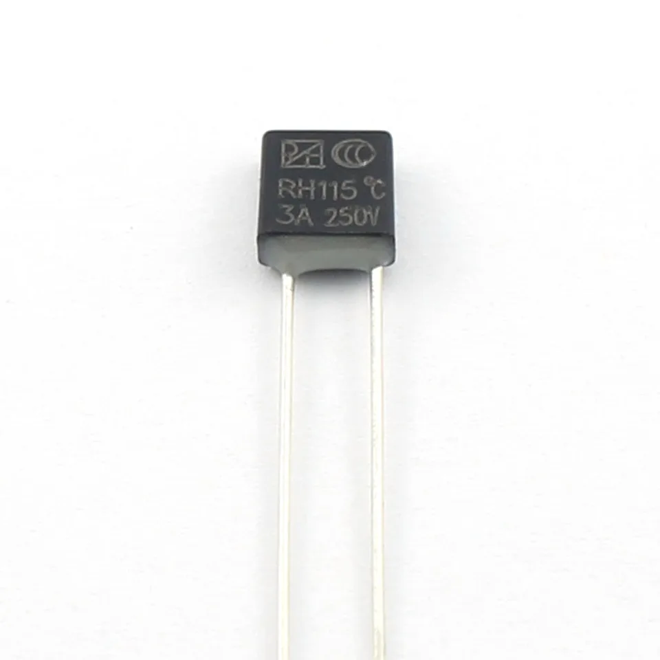 RH Series Thermal Fuse - 2 Amp, 250V, Square Type, 92°C To 150°C Trip (Non-Resettable)
