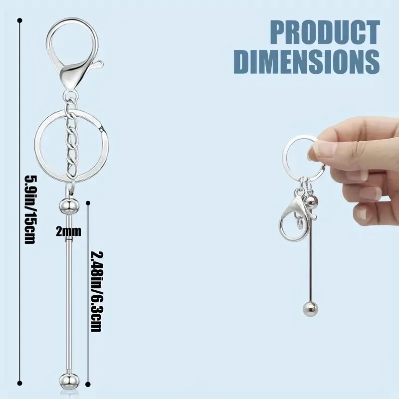 Beadable Keychain Kits Beaded Keychain DlY Pole Charm,Beaded Cute Pendant Ornament Ornament Set
