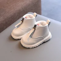 Baby Soft PU Leather Boots Autumn Winter Infant Outdoor Warm Plush Fur Shoes 1-3 Years Toddler Boy Girl Ankle Boots For Baby 3