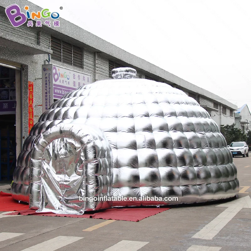 Hot Sale Inflatable Nighclub Onion Dome Tent Inflatable Silvery Tent Inflatable Outer Silver And Inner White Tent For Party 4
