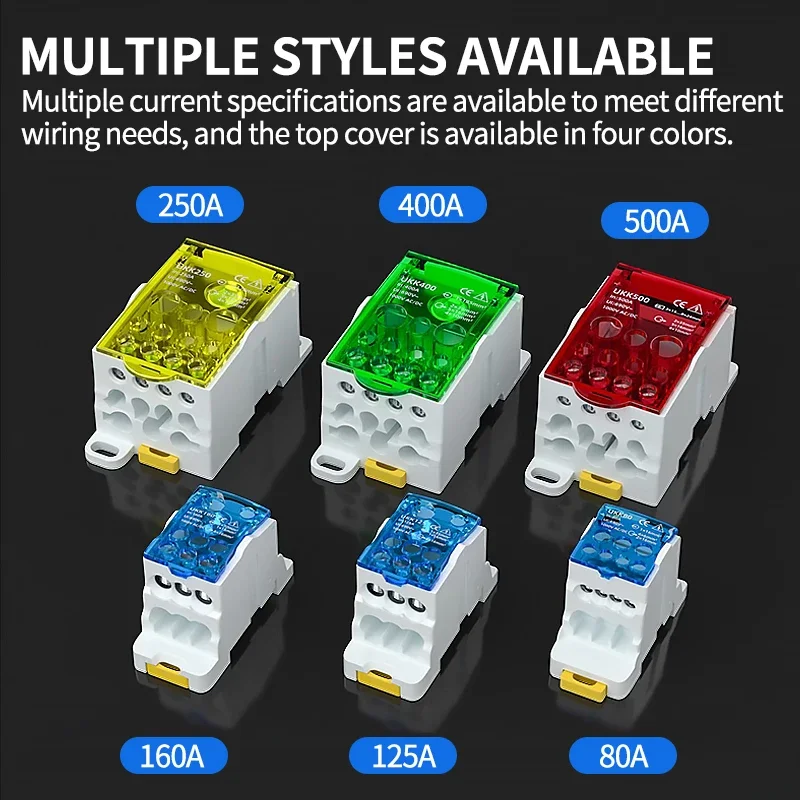 Rail connection terminal UKK 80A/125A/160A/250A/400A distribution box one in multiple out power line electrical connector joint