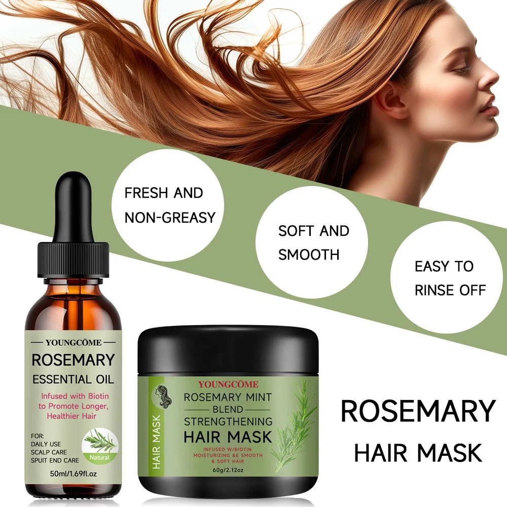 YOUNGCOME Rosemary Serum Conditioner for Hair Repair Mask Nourish Scalp Treatment Rosemary Essential Oil for Hair Care Shampoo