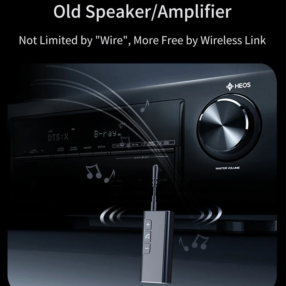 Bluetooth Adapter Wireless Car Bluetooth Receiver 3.5mm Auxiliary Digital Display Audio Receiver for TF Card