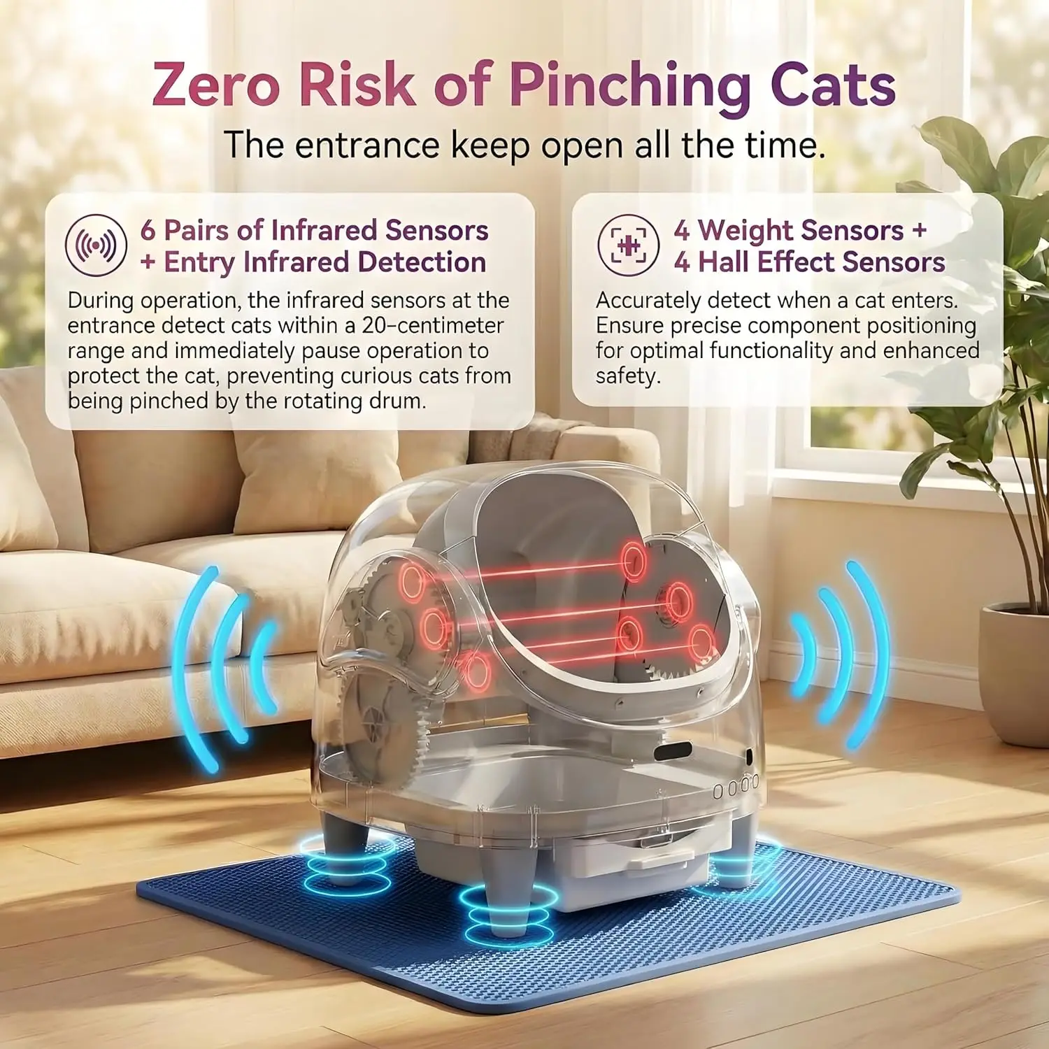 Smart Automatic Self-cleaning Cat Litter Box With App Control_voghion.com