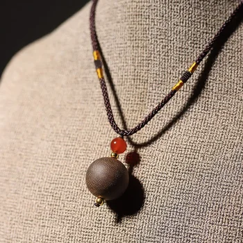 Full Submerged Vietnam Nha Trang Qi Nan Agilawood Single Bead 2.0 Pendant Old Materials Wooden Buddha Beads Necklace Crafts