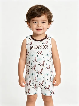 Sibling Smocked Daddy's Girl Bows Ducks Hunting Rompers