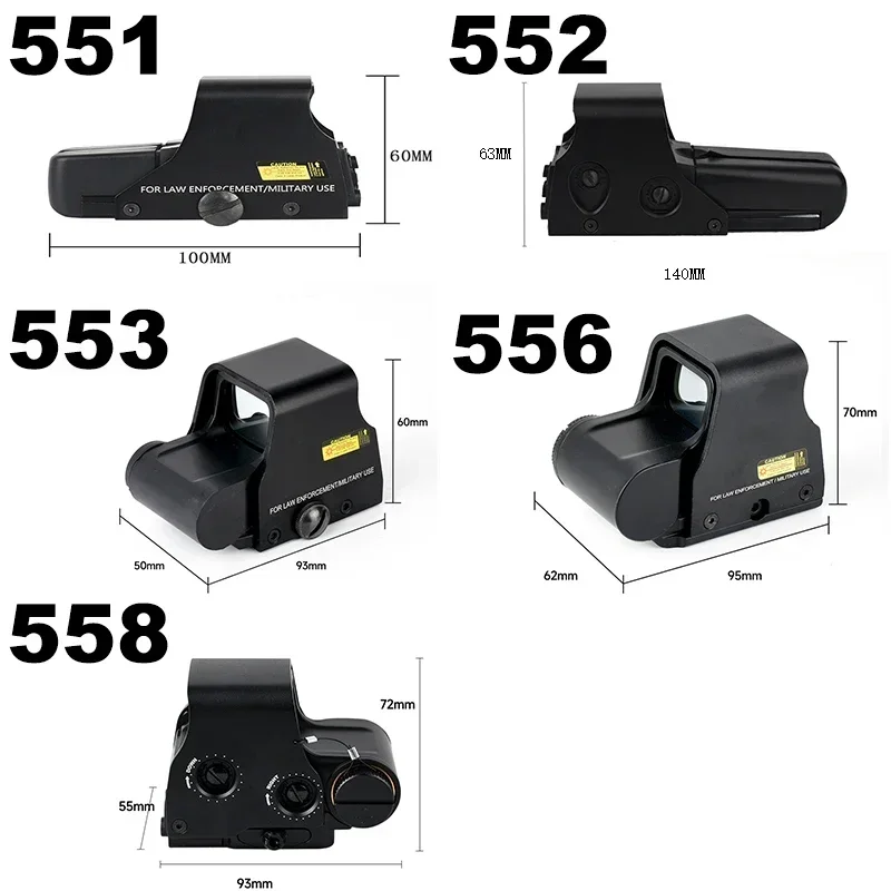 Rifle Scope 551 552 553 556 558 Red Green Dot Holographic Sight G33 Hunting Reflex Sights 20mm Mount Airsoft Gun Collimator