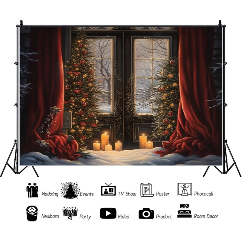 

SHENGYONGBAO Christmas Decorations Photography Backdrops Snowflake Living Room Ornament Birthday Photo Studio Background SS-21