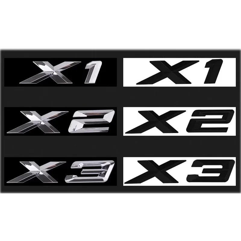BMW X1 E84 F48 X3 E83 G01 F25 X4 F26 G02 X5 E53 F15 E70 X6 E71 F16 엠블럼 로고 레터링용 3D 자동차 글자 트렁크 배지 스티커